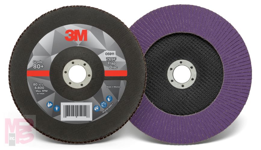 3M Flap Disc 769F 5911  T27  7 in x 7/8 in  80+  5 per case
