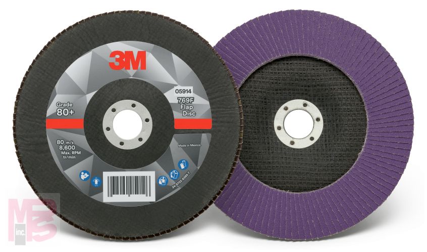 3M Flap Disc 769F 5914  T29  7 in x 7/8 in  80+  5 per case