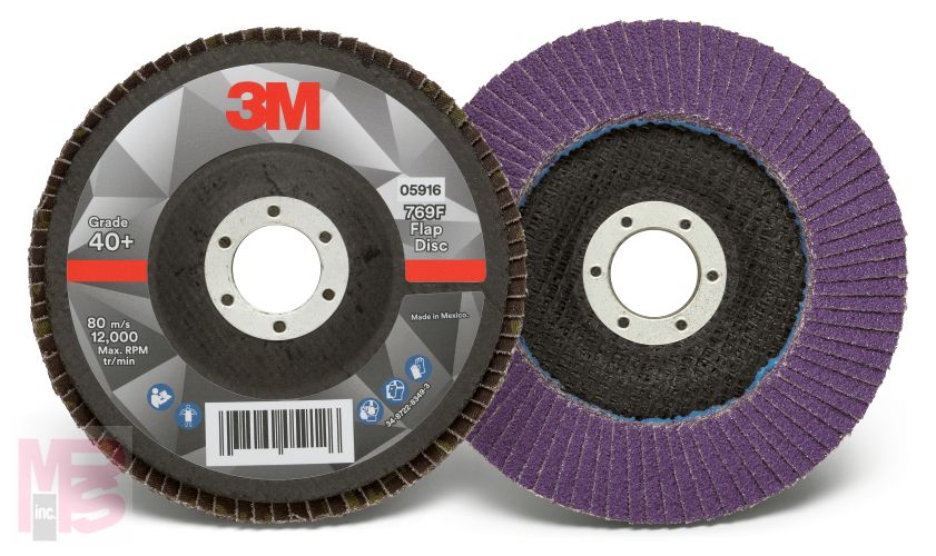 3M Flap Disc 769F 5916  T29  5 in x 7/8 in  40+  10 per case