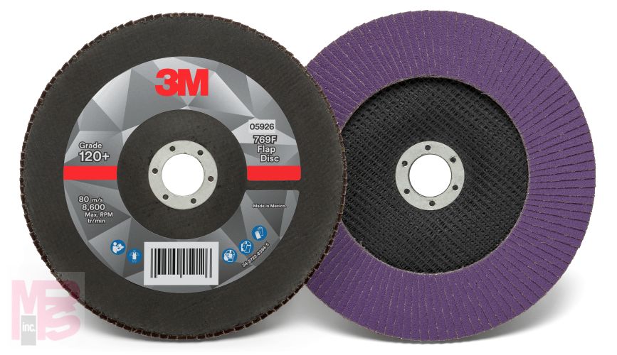 3M Flap Disc 769F 5926  T27  7 in x 7/8 in  120+  5 per case