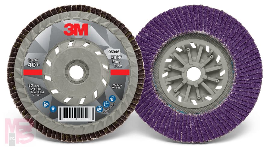 3M Flap Disc 769F 5946  T27 Quick Change  5 in x 5/8-11  40+  10 per case