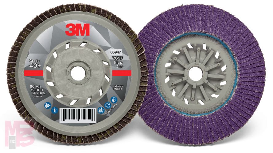 3M Flap Disc 769F 5947  T29 Quick Change  5 in x 5/8-11  40+  10 per case