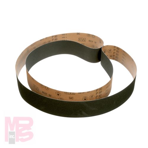 3M Cloth Belt 461F  3-1/2 in x 148 in  P80 XF-weight  Sine-Lok Precision Roll Grinding  25 per case