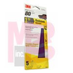3M Performance Sandpaper 3076  80 grade  3 2/3 in x 9 in  5 per pack  4 packs per case