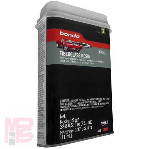 3M Bondo Fiberglass Resin 402  0.9 Quart  2 per case