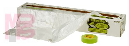 3M Premium Plastic Sheeting with 233+ Green Masking Tape (36mm) 6728 16 ft x 400 ft