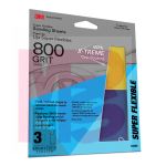 3M Super Flexible Sanding Sheets 31850  800 Grit  3 pack  20 packs per case