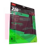 3M Wetordry Sandpaper 32043 220 Grit 9 x 11 inch 5/PK 20/Case V16