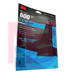 3M Wetordry Sandpaper 32036 9 in x 11 in 600 grit 5 sheets per pack 20 packs per case