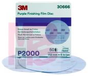 3M Hookit Purple Finishing Film Disc 30666 6 in P2000 50 discs per box 4 boxes per case