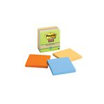 Post-it Super Sticky Recycled Notes 654-6SSNRP, 3 in x 3 in Assorted Nature's Hues 65 shts/pd 6 pds/pk