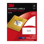 3M Shipping Labels 3200-T, 2 in x 4 in, 10/sheet, 100 sheets/pk
