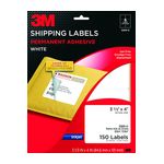 3M Shipping Labels 3200-U, 3 1/3 in x 4 in, 6/sheet, 25 sheets/pk