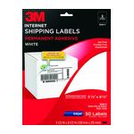 3M Shipping Labels 3200-V, 5 1/2 in x 8 1/2 in, 2/sheet, 25 sheets/pk