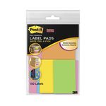 Post-it Label Pads 2900-M6, Multi-Pack, 8 in x 5.75 in Assorted Neon 150 labels/pk