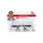 3M 90750-80025T TEKK Protection(TM) Professional Safety Eyewear Black Frame with Clear Lens - Micro Parts &amp; Supplies, Inc.