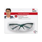 3M 90703-80025T TEKK Protection(TM) Sports-inspired Safety Eyewear Green Frm, Clear Lens - Micro Parts &amp; Supplies, Inc.