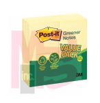 3M Post-it Greener Notes 654RP-24YW  3 in x 3 in (76 mm x 76 mm) Canary Yellow