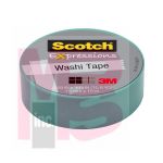 3M Scotch Expressions Washi Tape C314-BLU2  .59 in x 393 in (15 mm x 10 m) Pastel Blue