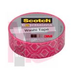 3M Scotch Expressions Tape C314-P23  0.59 in x 393 in (15 mm x 10 m) Pink Quatrefoil