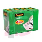 3M Scotch Magic Invisible Tape 810K4  3/4 in x 1000 in (19 mm x 25.4 m) 4 Pack