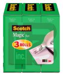 3M Scotch Magic Invisible Tape 810K3  3/4 in x 1000 in x n/a in (19 mm x 25.4 m) 3 Pack
