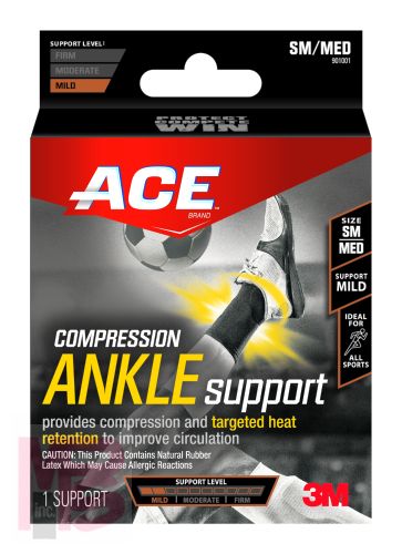 3M ACE Compression Ankle Support 901001  Small/Medium