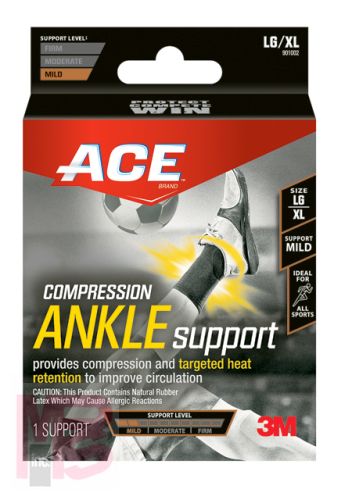 3M ACE Compression Ankle Support 901002  Large/Extra Large