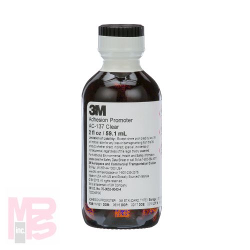 3M Adhesion Promoter AC-137  Red  1 oz Bottle  24 per case