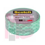3M Scotch Expressions Washi Tape C314-P38  .59 in x 393 in (15 mm x 10 m) Blue Weave
