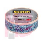3M Scotch Expressions Washi Tape C314-P40  .59 in x 393 in (15 mm x 10 m) Mint Flower