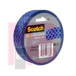 3M Scotch Expressions Masking Tape  3437-P9 .94 in x 20 yd (24 mm x 18.2 m) Blue Quatrefoil