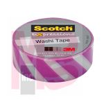 3M Scotch Expressions Washi Tape C314-P41  .59 in x 393 in (15 mm x 10 m) Purple Lines