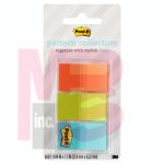 3M Post-it Full Color Flags  Geos Pattern Collection .94 in x 1.7 in 60/On-the-Go Dispenser 1 Dispenser/Pack