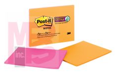 3M Post-it Super Sticky Notes 6845-SSP-2PK  8 in x 6 in (203 mm x 152 mm) Rio de Janeiro Collection Lined 2 Pads/Pack