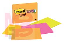 3M Post-it Super Sticky Notes 6845-SSPL  8 in x 6 in (203 mm x 152 mm) Rio de Janeiro Collection Lined 4 Pads/Pack