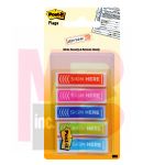 3M Post-it Printed Flags 684-SH-OPBLA  .47 in x 1.7 in (11.9 mm x 43.2 mm) "Sign Here" Assorted Colors