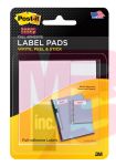 3M Post-it Label Pads 2900-RBG  1 in x 3 in (25.4 mm x 76.2 mm) Removable White 75 Labels/Pack 3 Pads/Pack 25 Labels/Pad
