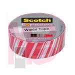 3M Scotch Expressions Washi Tape C314-P57-J  .59 in x 393 in (15 mm x 10 m) Candy Stripe