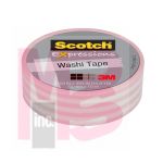3M Scotch Expressions Washi Tape C314-P67  .59 in x 393 in (15 mm x 10 m) Pastel Pink Stripe
