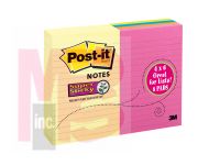 3M Post-it Super Sticky Notes 660-8SSCLUB  4 in x 6 in (101 mm x 152 mm) Canary and Rio de Janeiro Collections