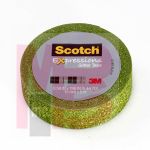 3M Scotch Expressions Glitter Tape C514-GRN  .59 in x 196 in (15 mm x 5 m) Lime Green Glitter