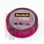3M Scotch Expressions Glitter Tape C514-PNK  .59 in x 196 in (15 mm x 5 m) Hot Pink Glitter