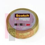 3M Scotch Expressions Glitter Tape C514-GLD  .59 in x 196 in (15 mm x 5 m) Gold Glitter