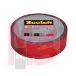 3M Scotch Expressions Glitter Tape C514-RED  .59 in x 196 in (15 mm x 5 m) Red Glitter