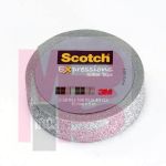 3M Scotch Expressions Glitter Tape C514-SIL  .59 in x 196 in (15 mm x 5 m) Silver Glitter