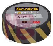 3M Scotch Expressions Washi Tape C314-P78-J  .59 in x 393 in (15 mm x 10 m) Gold and Black Lines