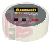 3M Scotch Expressions Glitter Tape C514-WHT  .59 in x 196 in (15 mm x 5 m) White Glitter