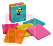 3M Post-it Super Sticky Notes 675-6SSMIA  4 in x 4 in (101 mm x 101 mm) Miami collection 6 Pads/Pack 90 Sheets/Pad Lined