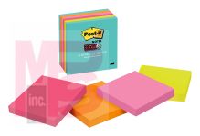 3M Post-it Super Sticky Notes 654-6SSMIA  3 in x 3 in (76 mm x 76 mm) Miami Collection 6 Pads/Pack 65 Sheets/Pad
